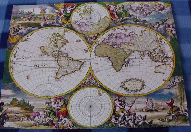 Mapy Świata - Glob, Ziemia   reprint do aranżacji wnętrza