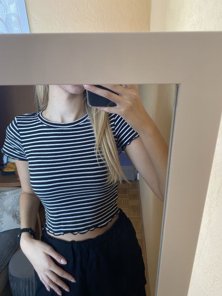 Koszulka w paski top crop top