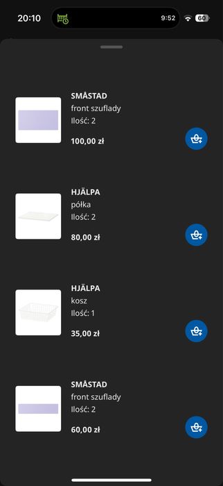 Szafa dla dziecka ikea Smastad Platsa fioletowo biała