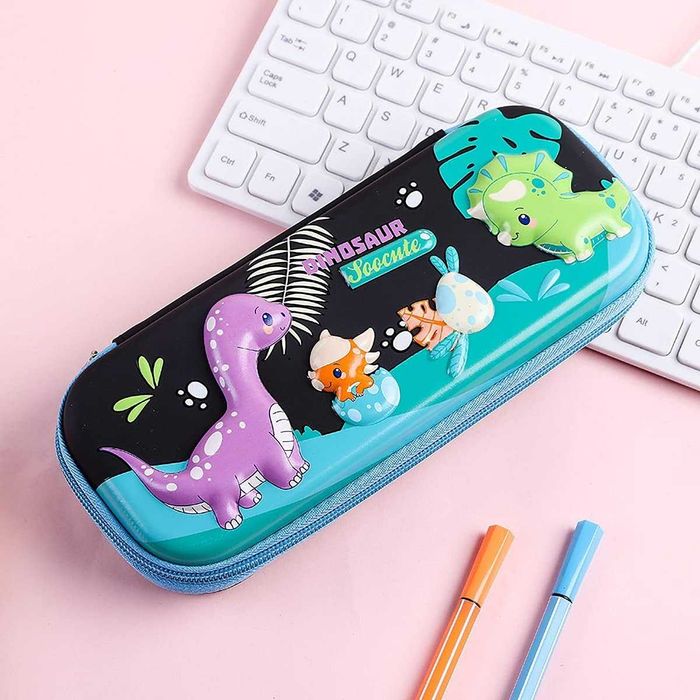 Piórnik z motywem dinozaura 3D kolorowy dinozaur dla dzieci