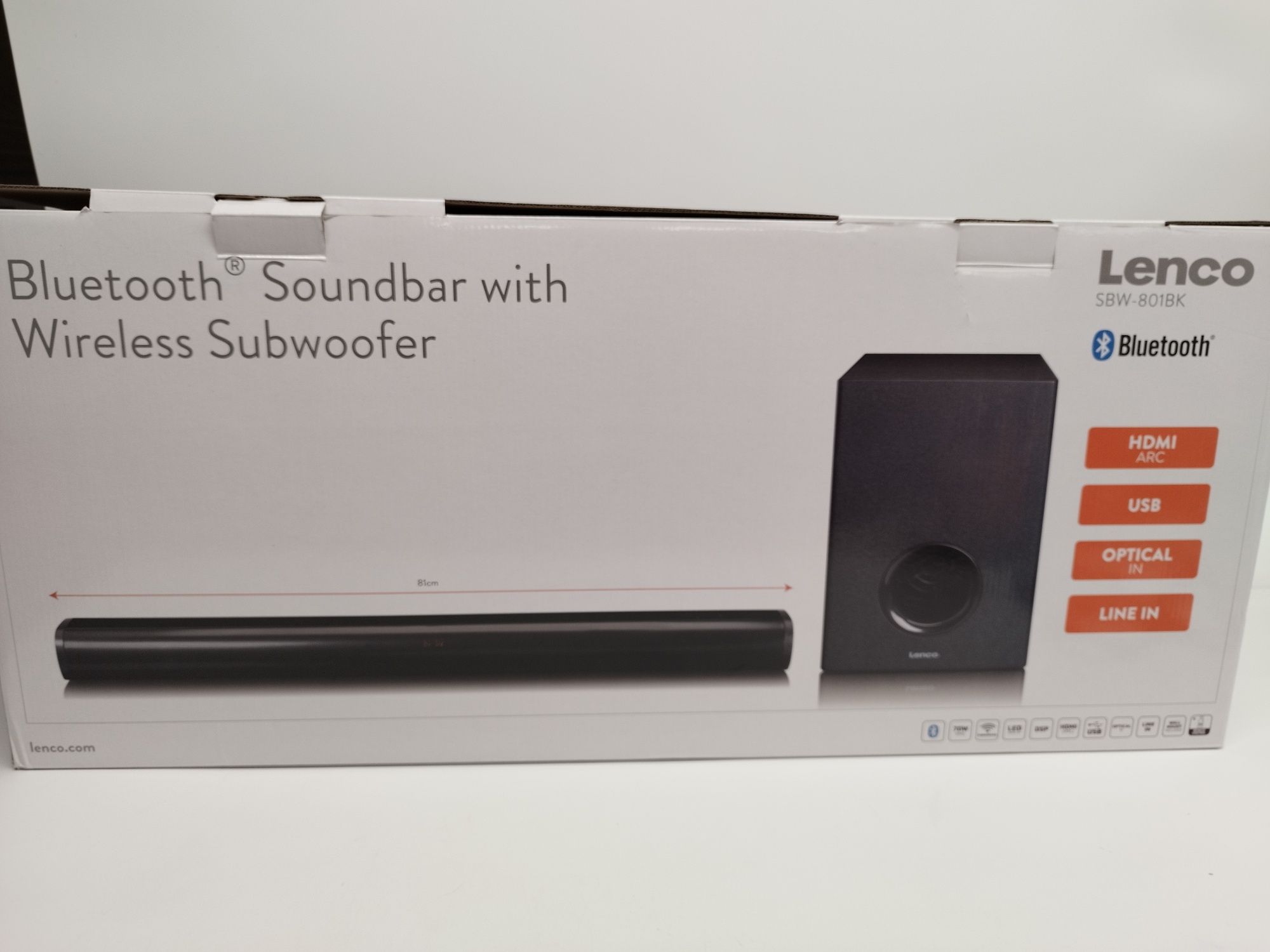 Soundbar z subwooferem lenco sbw-801bk