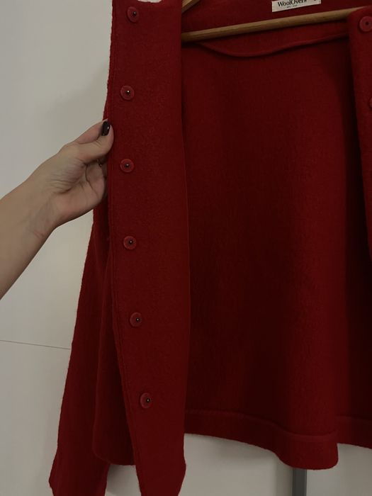 Жакет красный , размер S , 100% шерсть