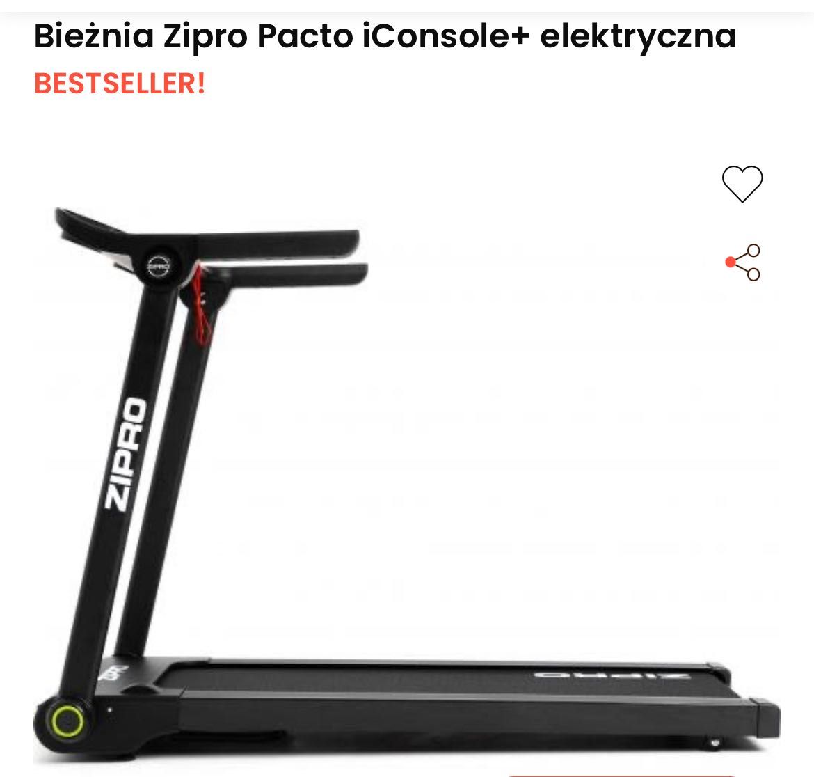 Bieżnia Zipro Pacto iConsole za 1800 zł