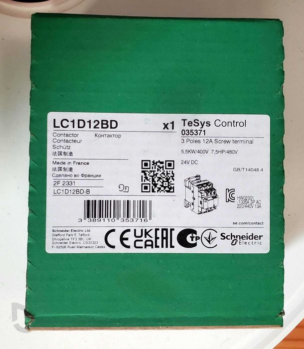Продається контактор Schneider Electric LC1D12BD (новий, оригінал)