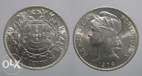 50 Centavos em Prata de 1916