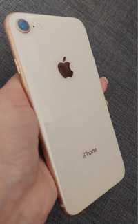 iPhone 8 rose gold com carregador e caixa