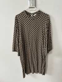 Sukienka H&m XL brązowa wzory