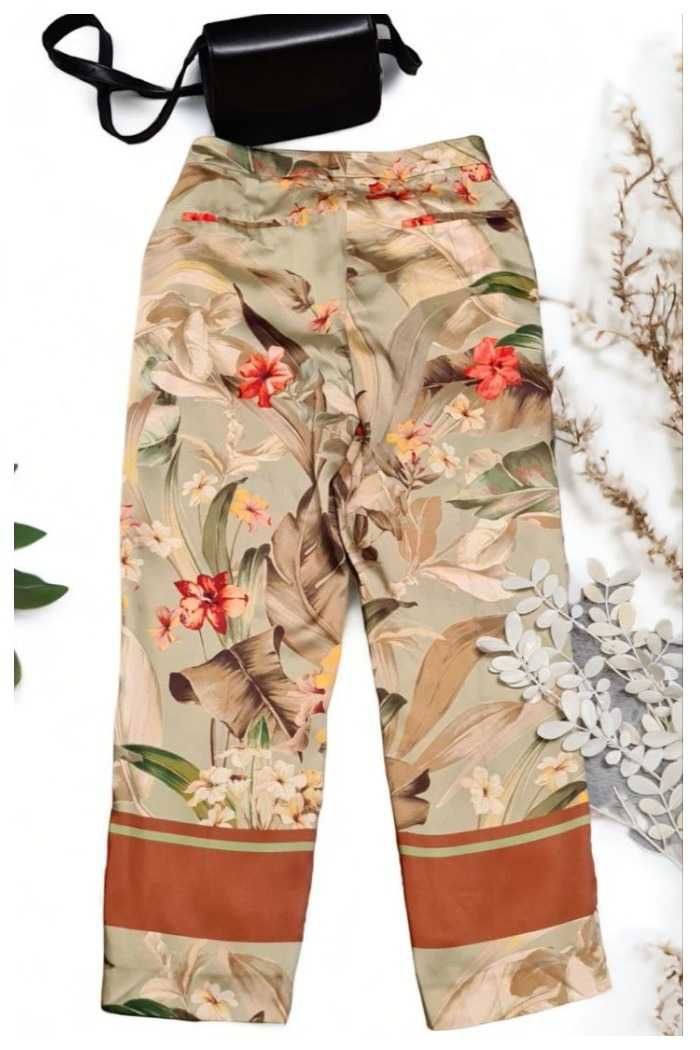 Летние укороченные брюки в цветочный принт Zara, р. L/XL