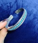 Серебряный браслет,винтаж, 935 проба, вставка - бусины бирюза.