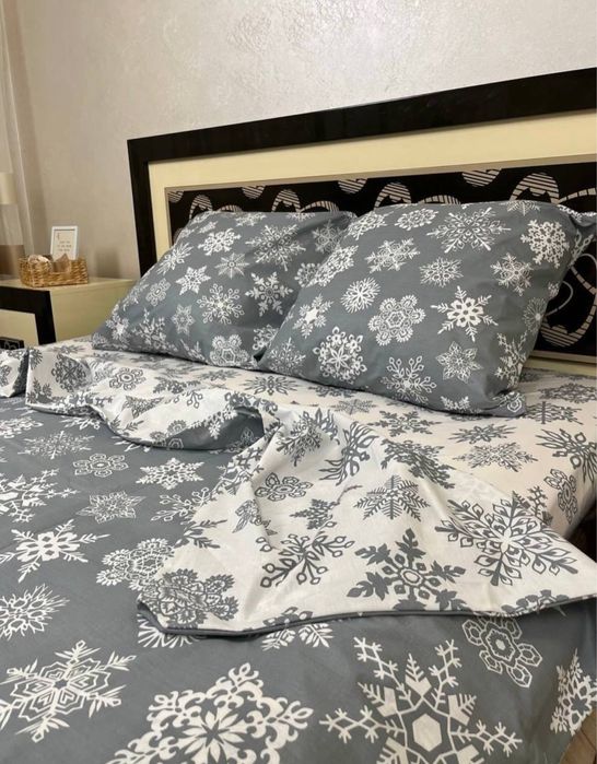 НОВОРІЧНА постіль Різдвяна Санта сніжинки новий рік