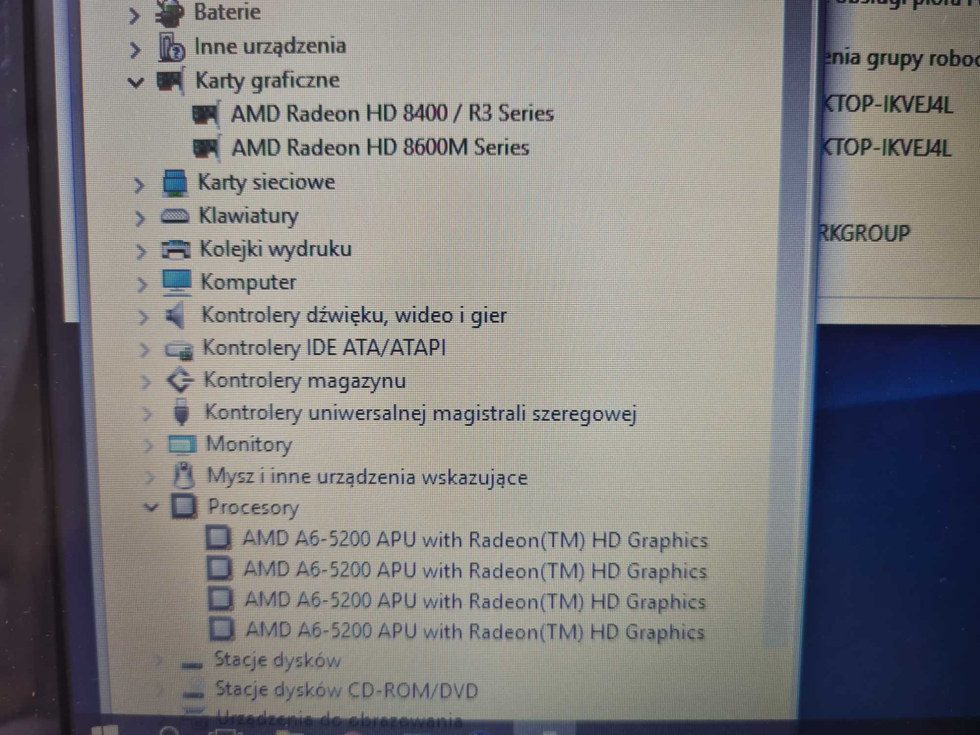 Laptop GAMINGOWY HP 15 A6 I7 8x2.90/2xAMD RADEON 4GB/16gbRAM/ssd/FHD