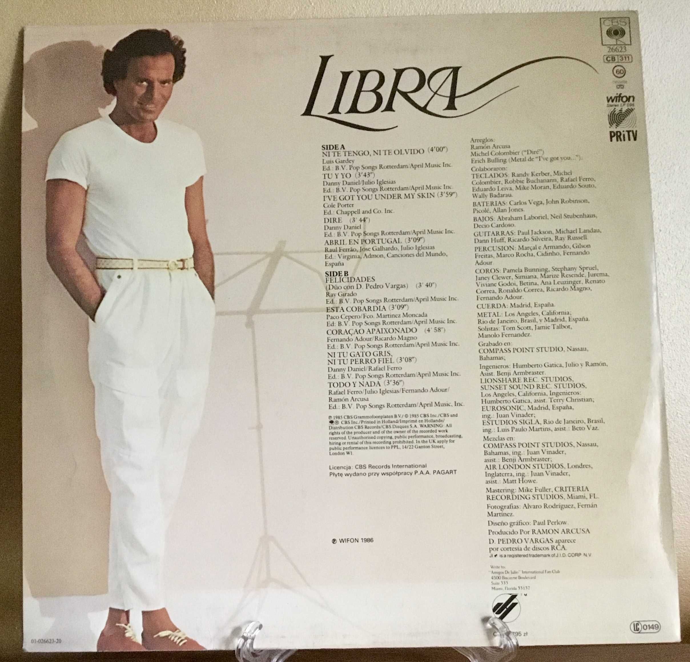Płyta Gramofon Julio Iglesias - Libra, Winylowa