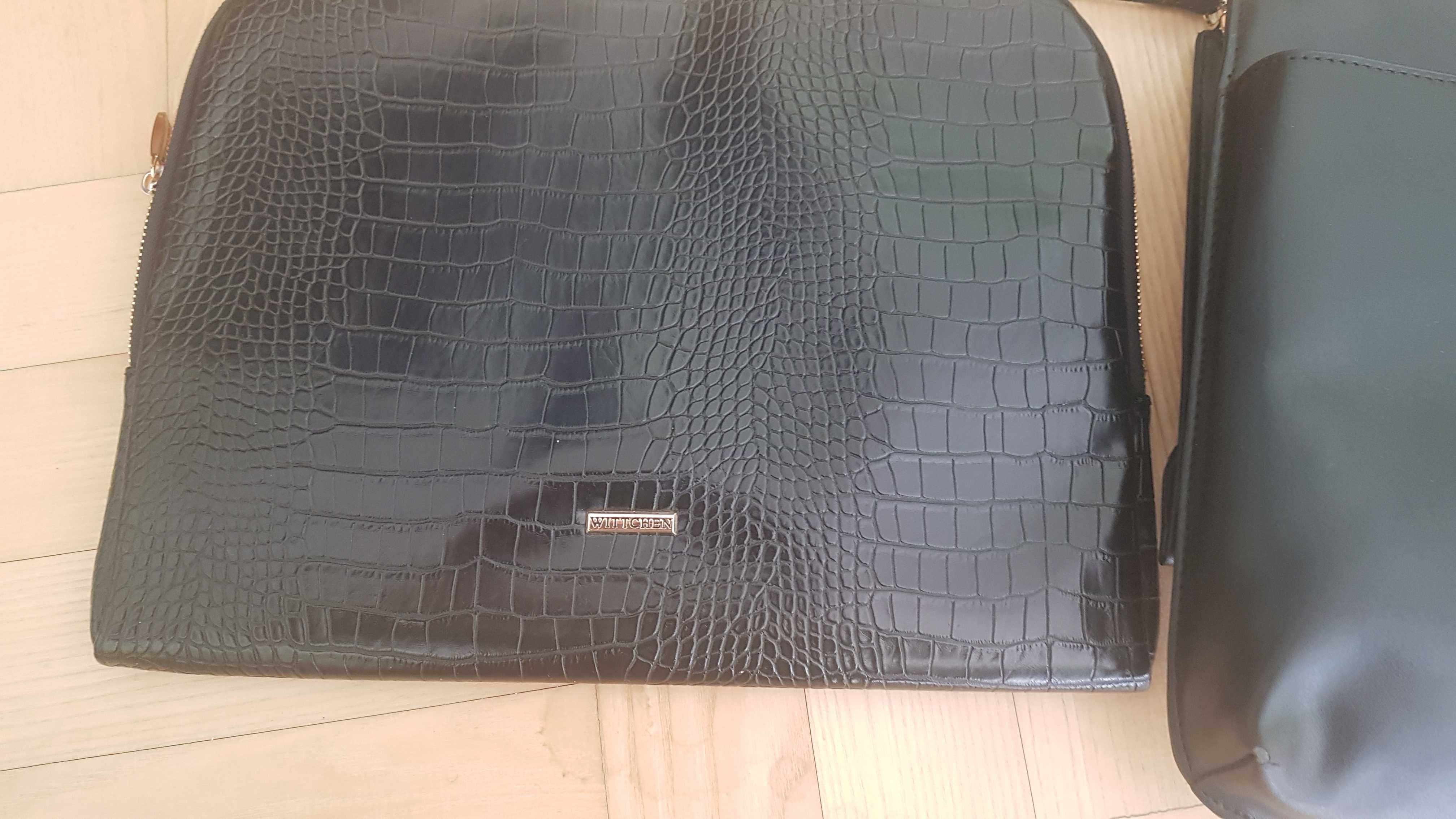 Wittchen damska torba na laptopa z krokodylim pokrowcem 91-4Y-300-1