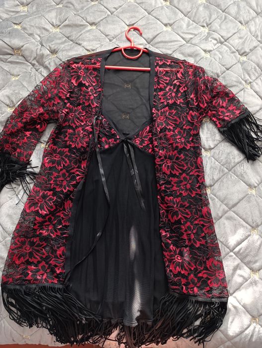 Пенюар + халат мереживо