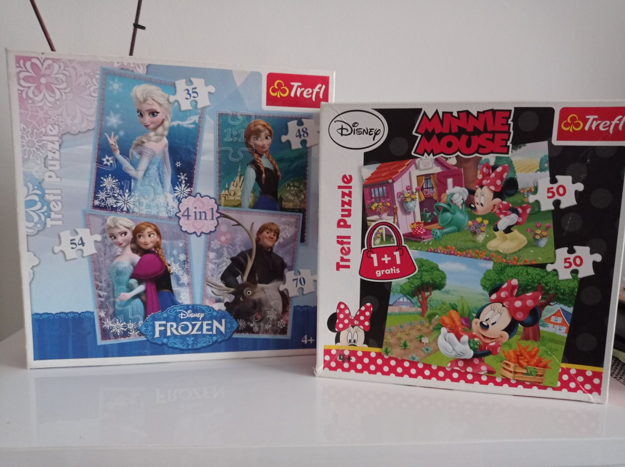 Zestaw puzzli 2w1, 4w1 Kraina Lodu, Minnie, 30el, 50 el i inne. Trefl