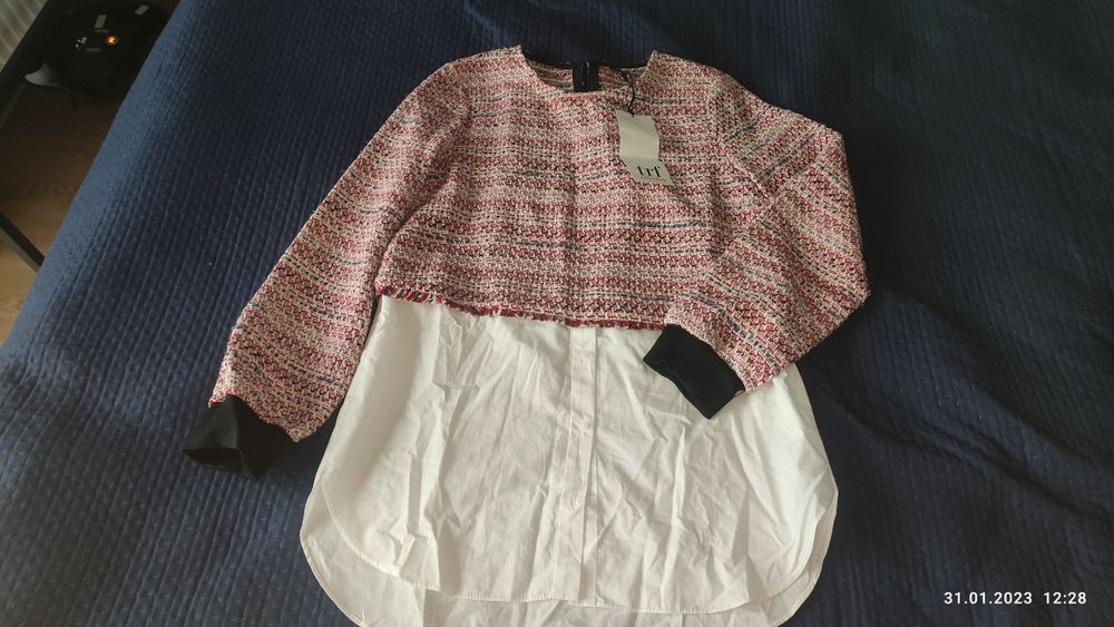 Zara trafaluc m   2w1 sweter z koszulą