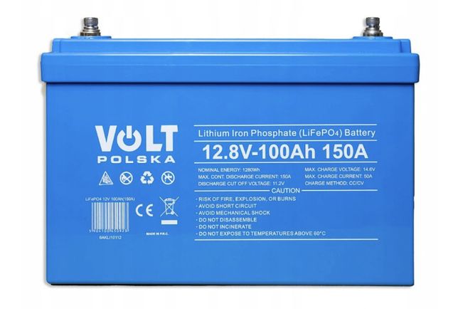 Акумулятор Volt 12v 100Ah 150A LiFePO4 (Літій-Залізо-Фосфатний) Батаре