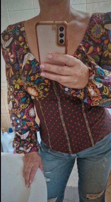 Bluzka folkowa etno boho print Vippi Design unikat slow fashion