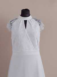 Sukienka ślubna maxi koloru białego rozmiar 42