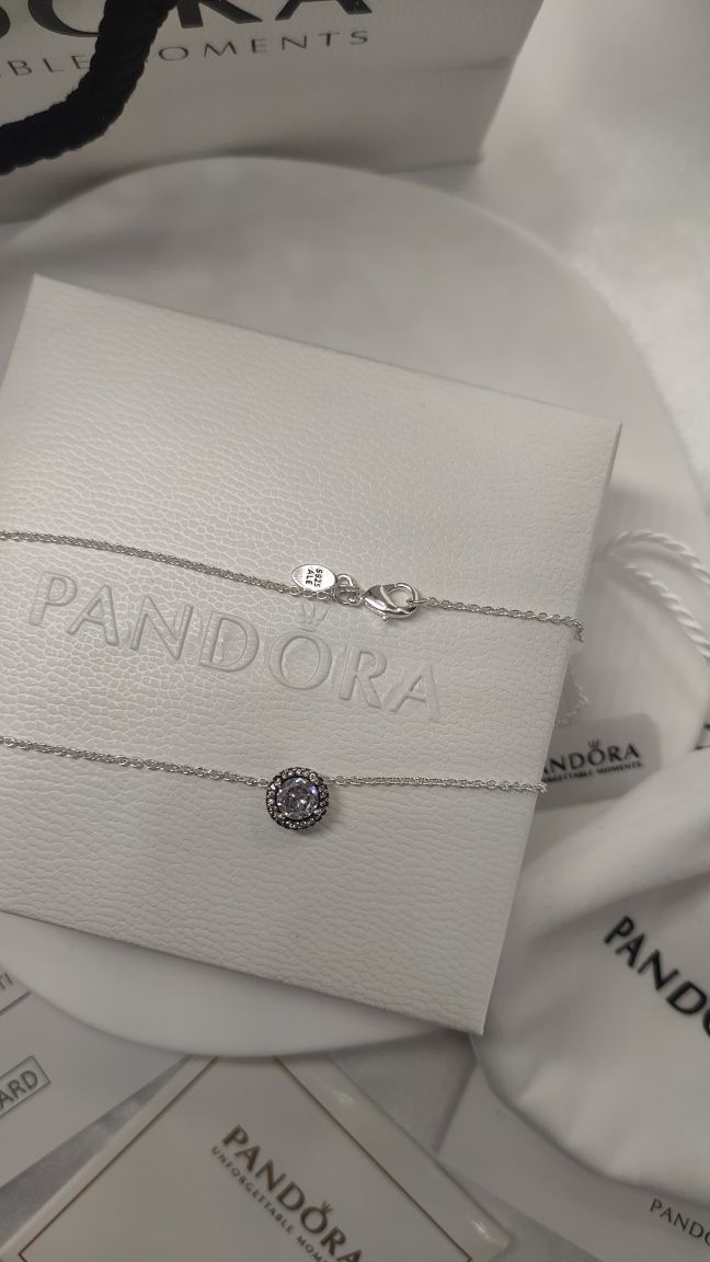 Срібний ланцюжок Пандора/ підвіска  Pandora