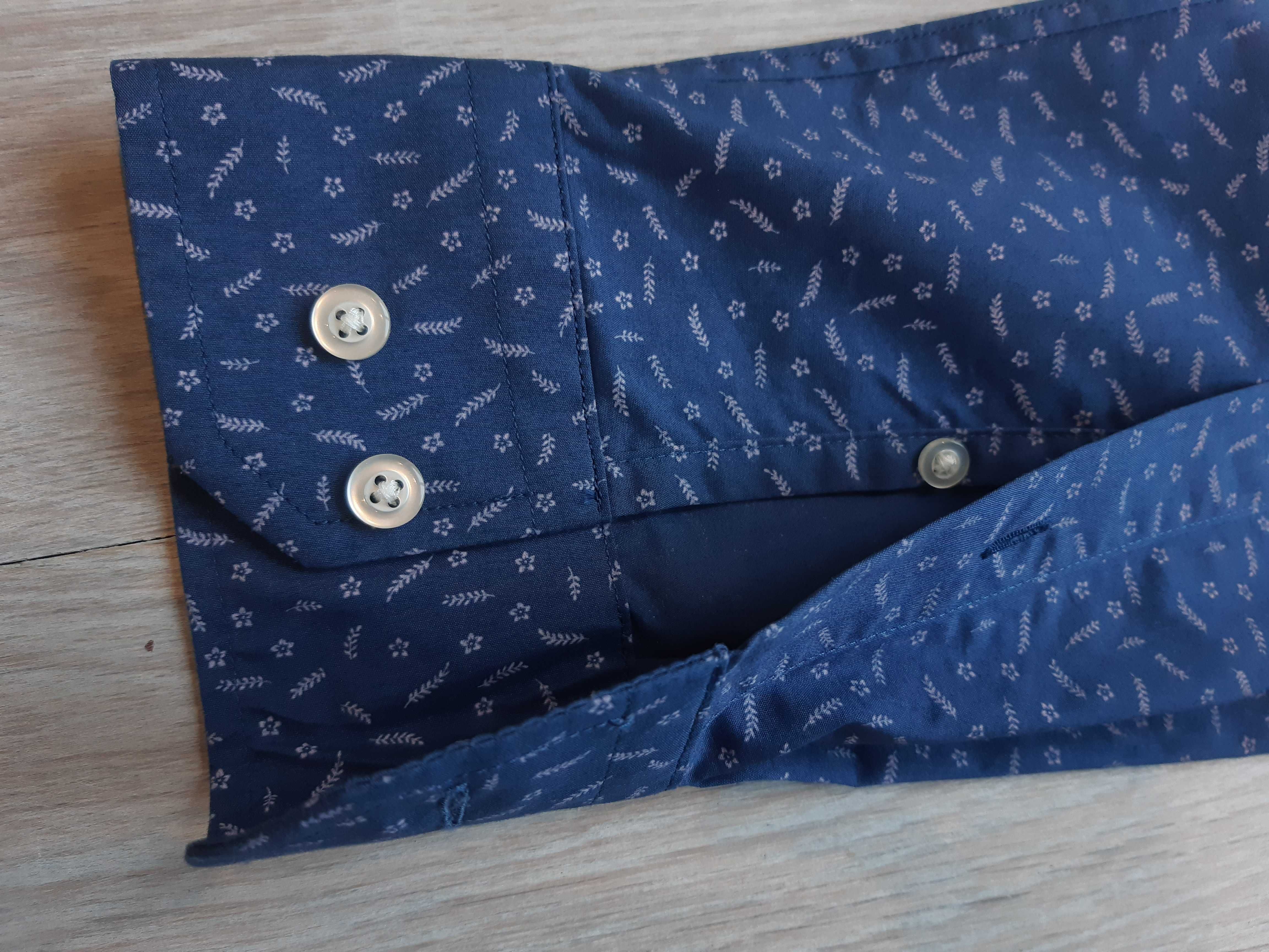 Granatowa koszula slim flex fit Banana Republic, rozm. M, długi rękaw