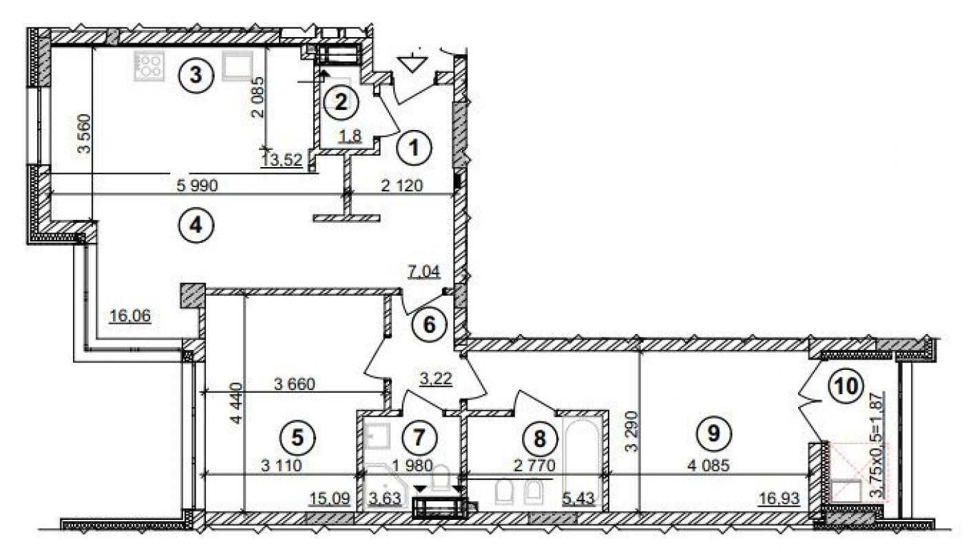 Продаж Квартира 2 к ЖК Crystal Park Tower