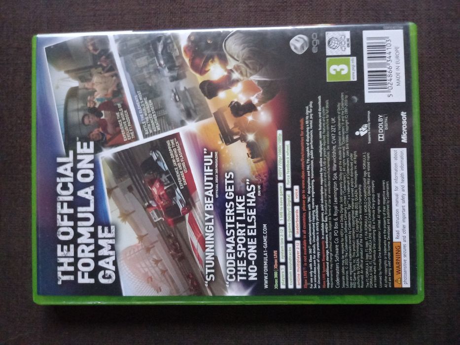 Gra F1 2010 Formuła 1  na konsolę xbox 360 Formula 1