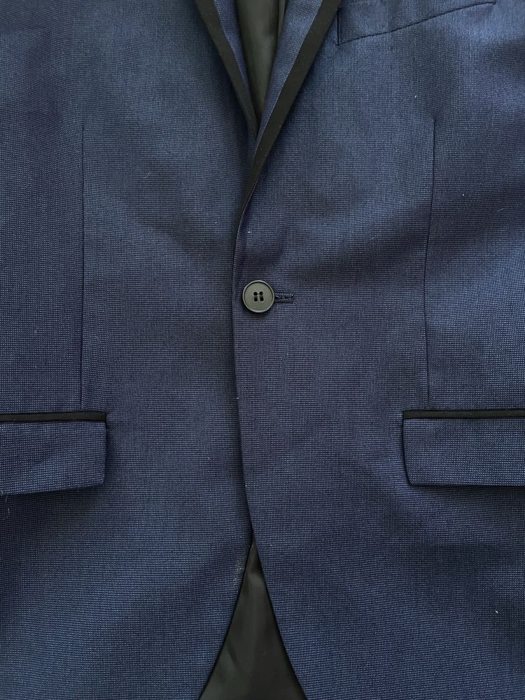 Granatowa marynarka slim fit H&M