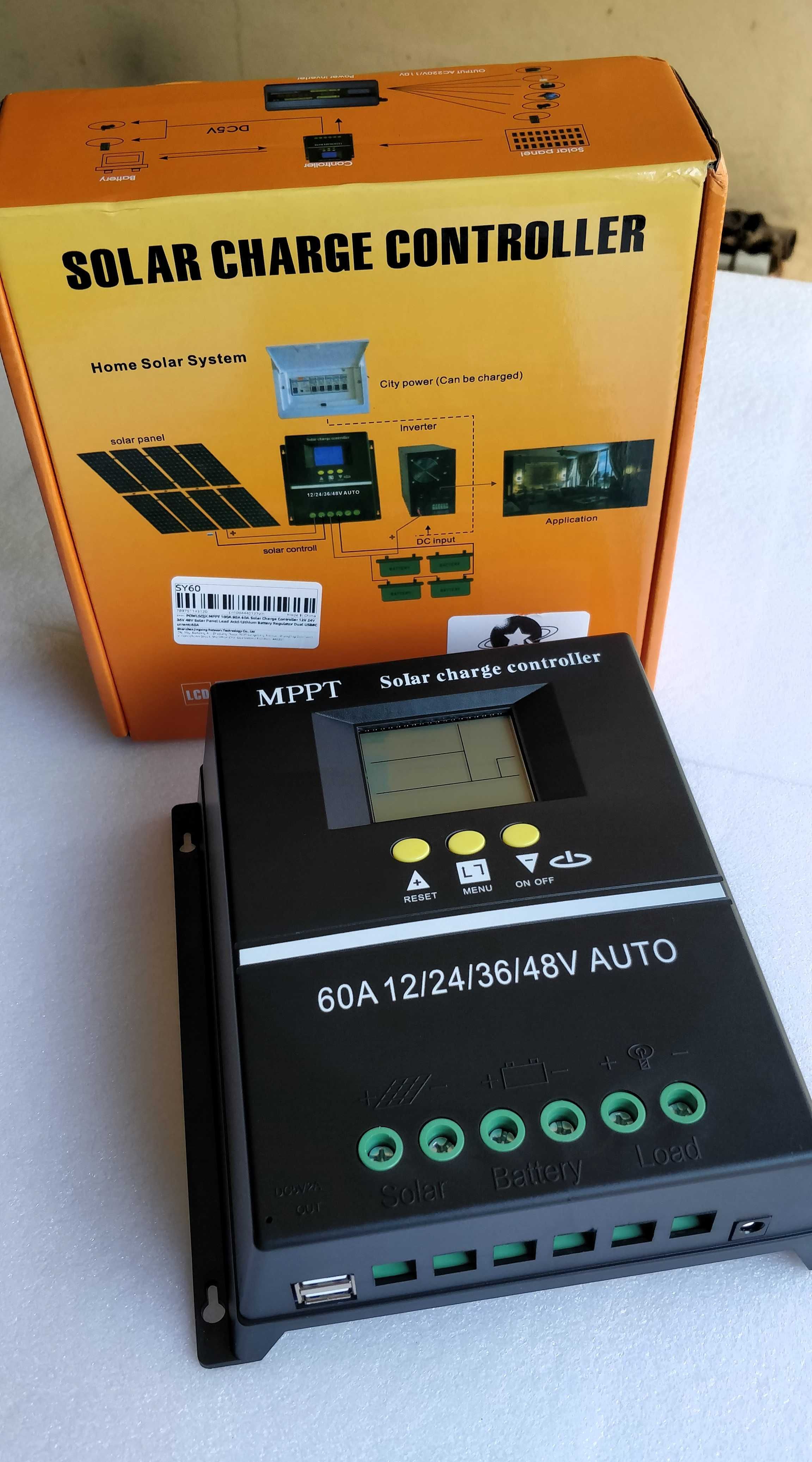 Controlador de Carga Solar MPPT C/LCD 100A * 12V / 24V / 36V / 48V