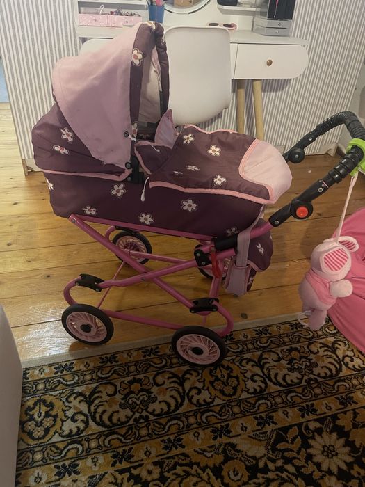 Wozek gondola lalka baby born i akcesoria