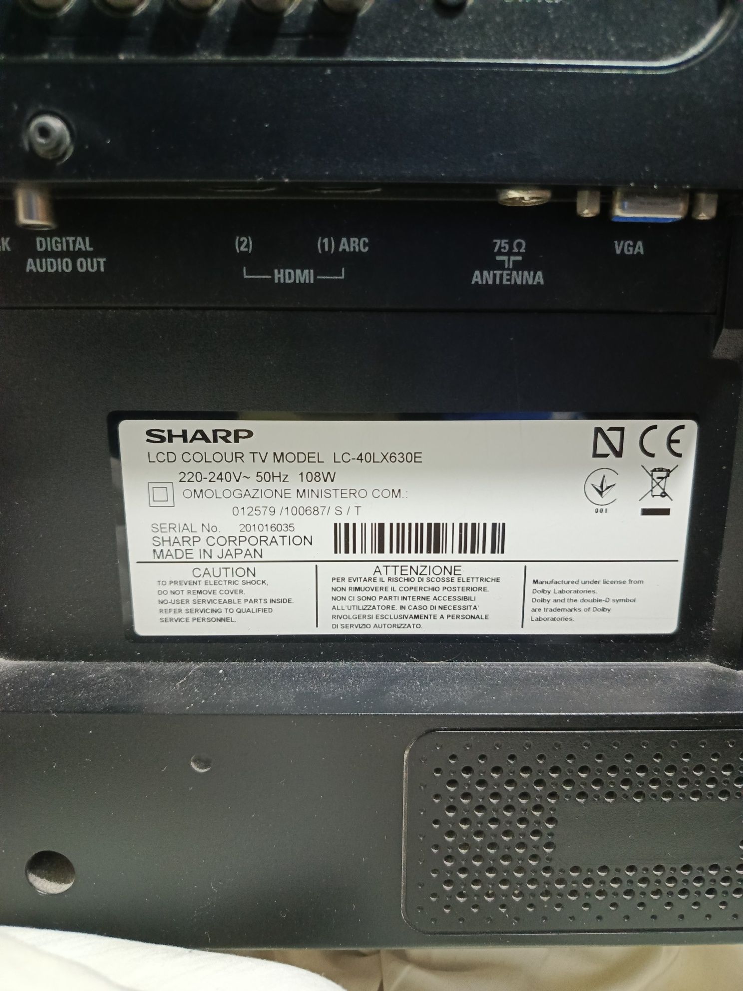 Tv Sharp 40 LCD  Aquos made Japan