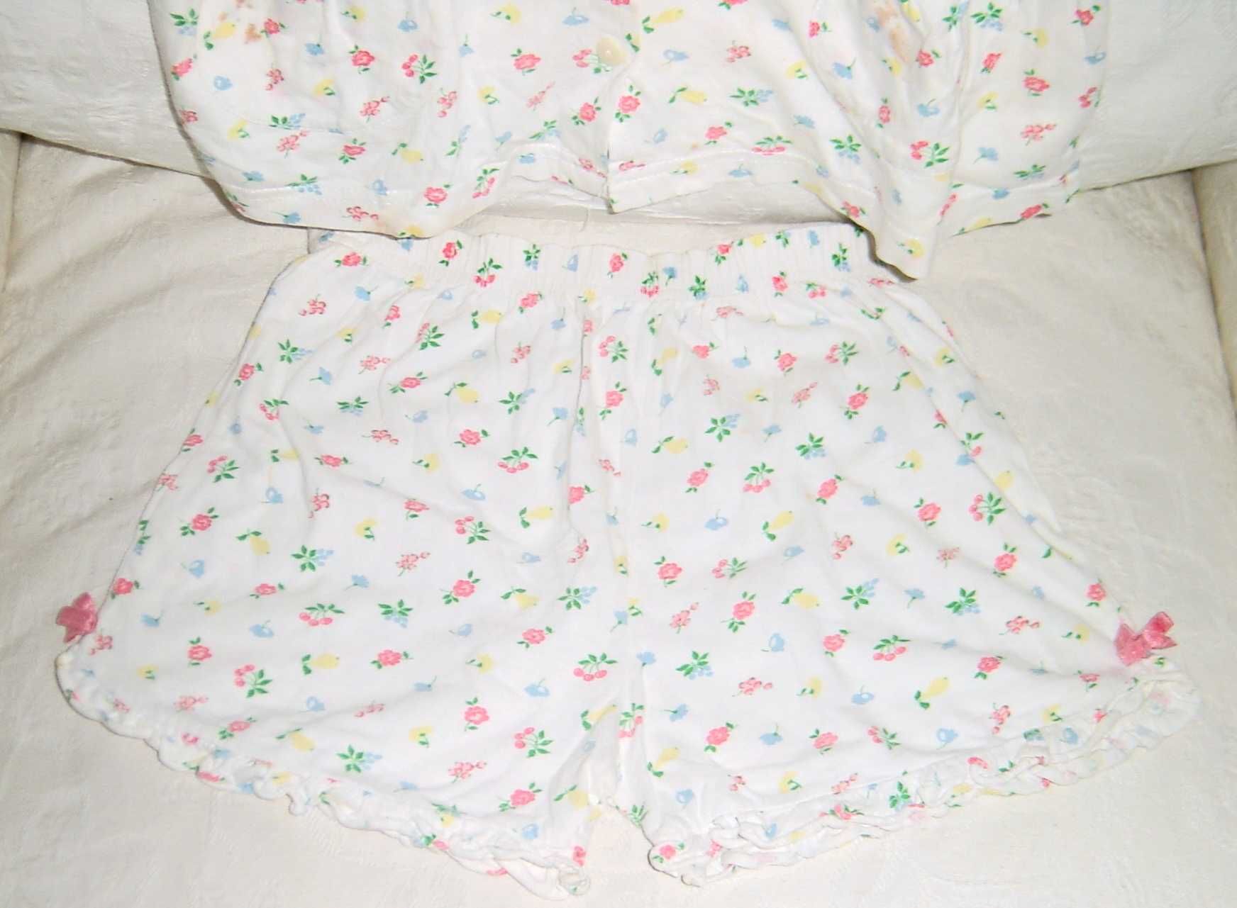 Pijama de Verão p/ menina de 5/6 Anos - Algodão c/ motivo florzinhas