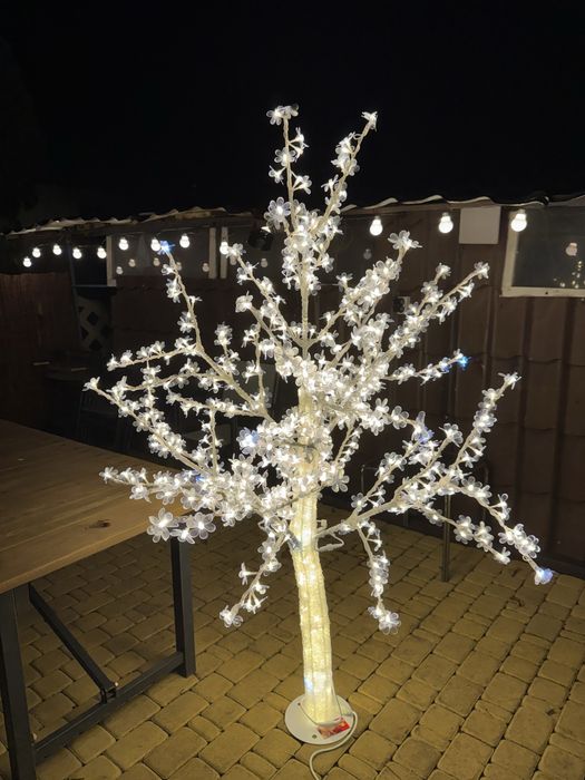 Drzewko świąteczne led 180 cm cieply zimny led drzewko ozdobne flash