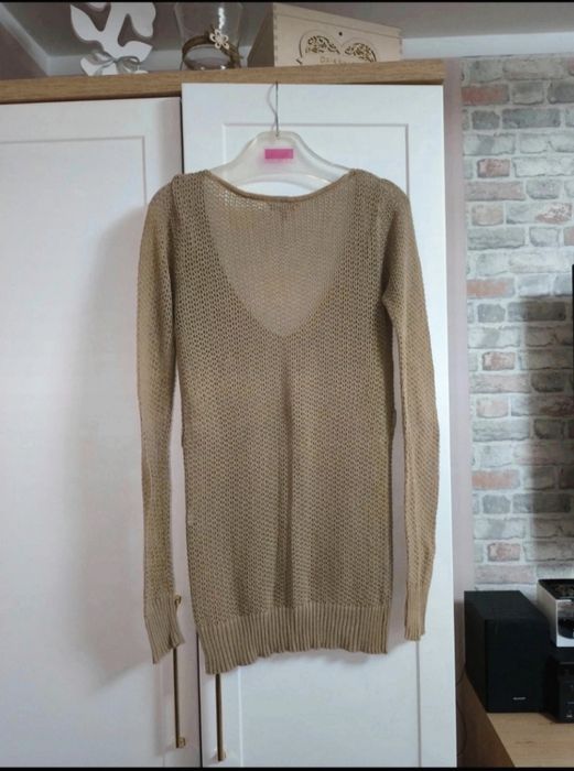 Ażurowy sweterek beżowy Knitwear S / 36