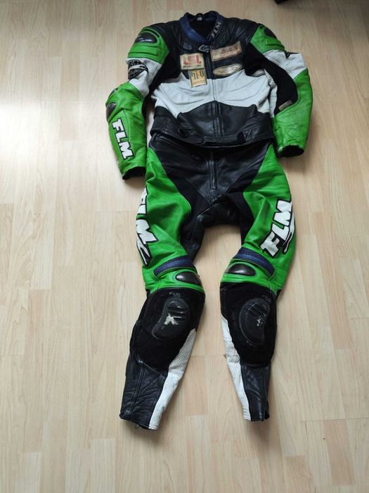 FLM Kombinezon skórzany 2 części rozmiar 50 zielony