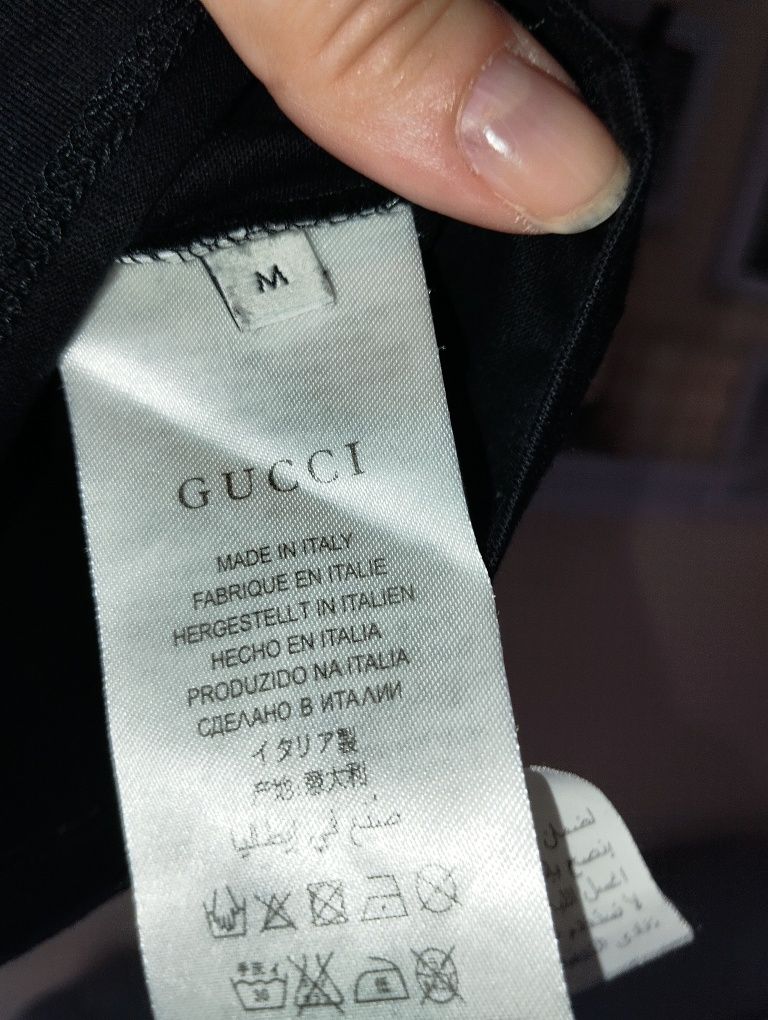 Oryginalna Koszulka t-shirt Gucci czarna z misiem M 38 bawełna