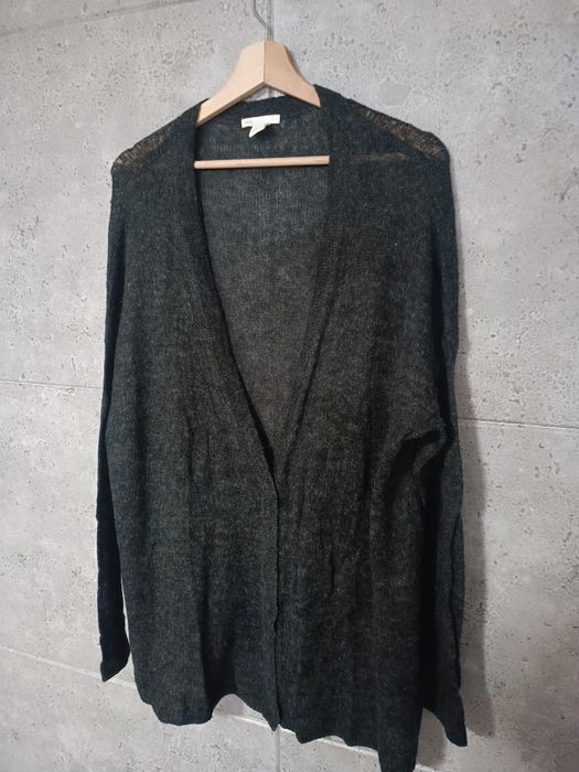 Sweter kardigan z wełną hm L