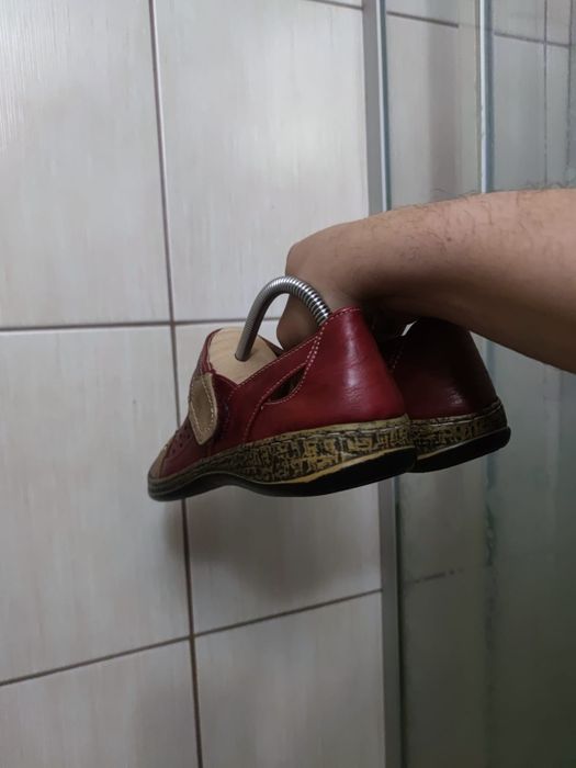 buty damskie 41 Chun Sen mokasyny na rzepy baleriny półbuty czerwone