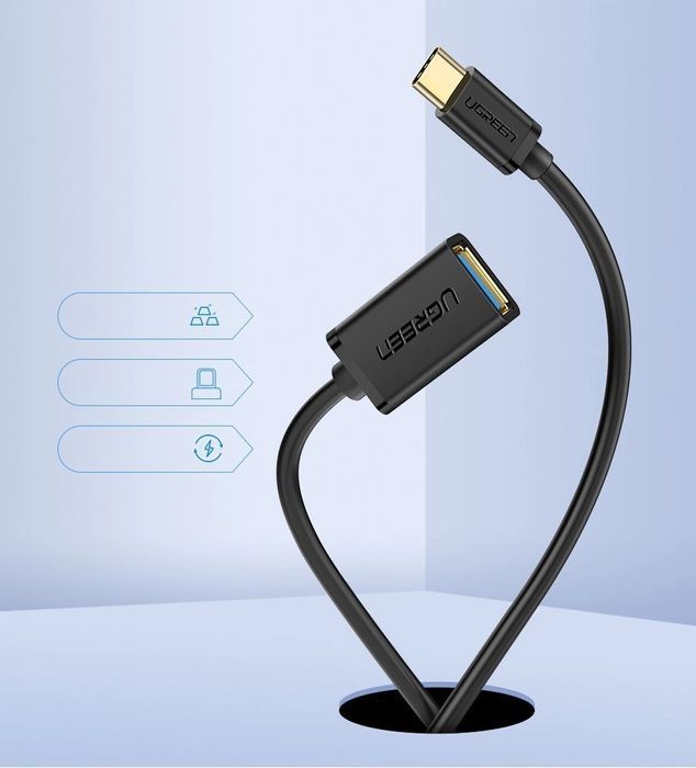 Ugreen adapter przejściówka kabel OTG z USB 3.0 na USB Typ C czarny