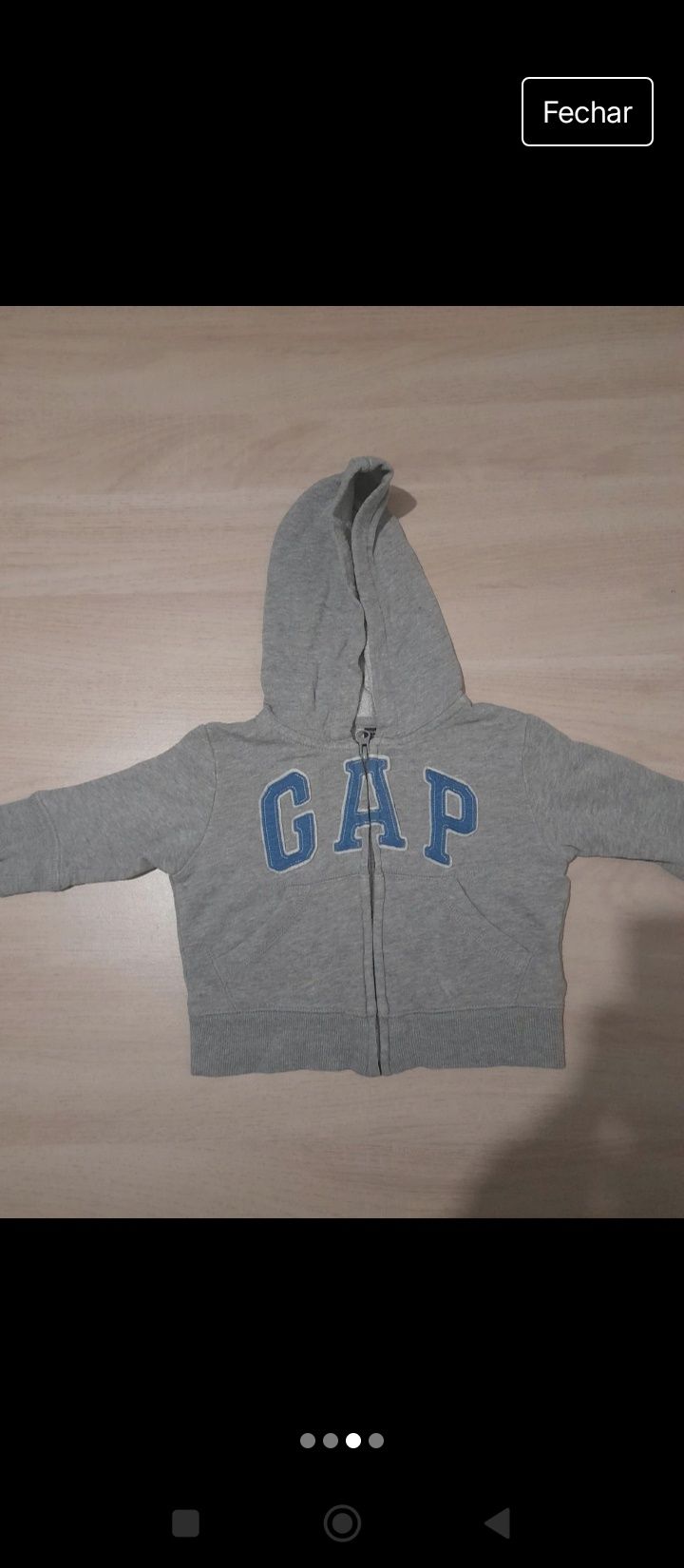 Casaco Hoodie Gap Tamanho 6/12 Meses