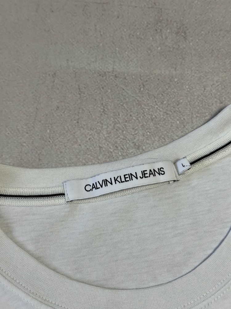 Футболка біла чоловіча преміальна Calvin Klein big logo оригінал CK