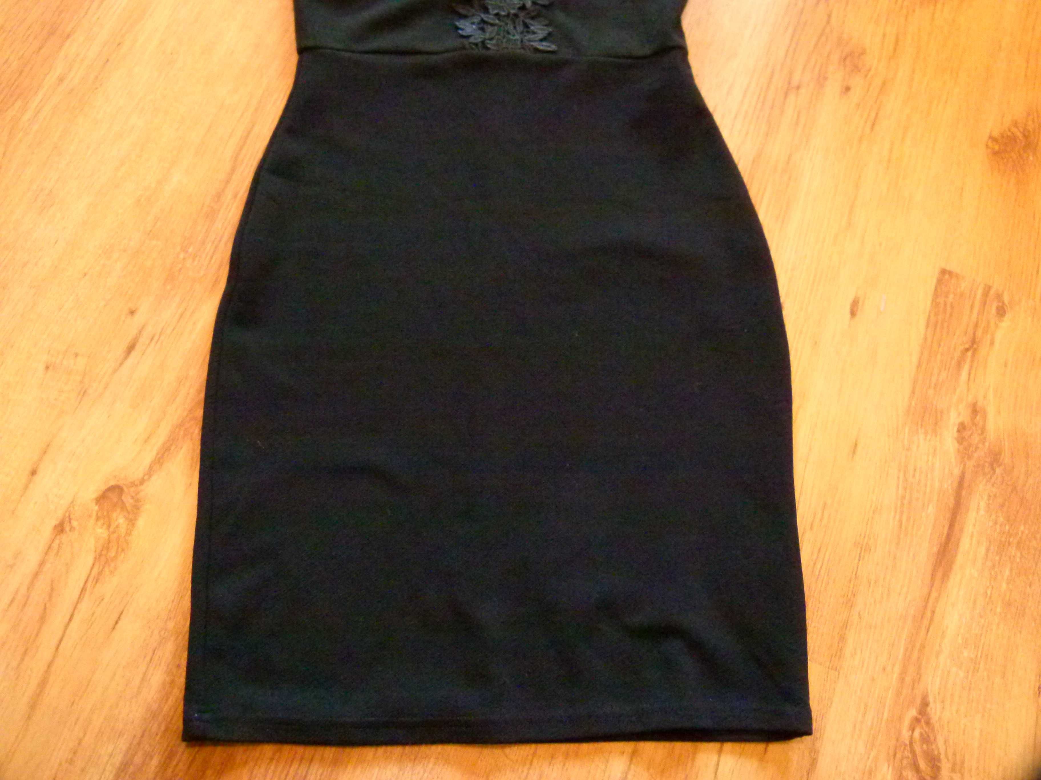 Miss Selfridge Pepites sukienka czarna koronkowe ramiączka rozm. 34 XS