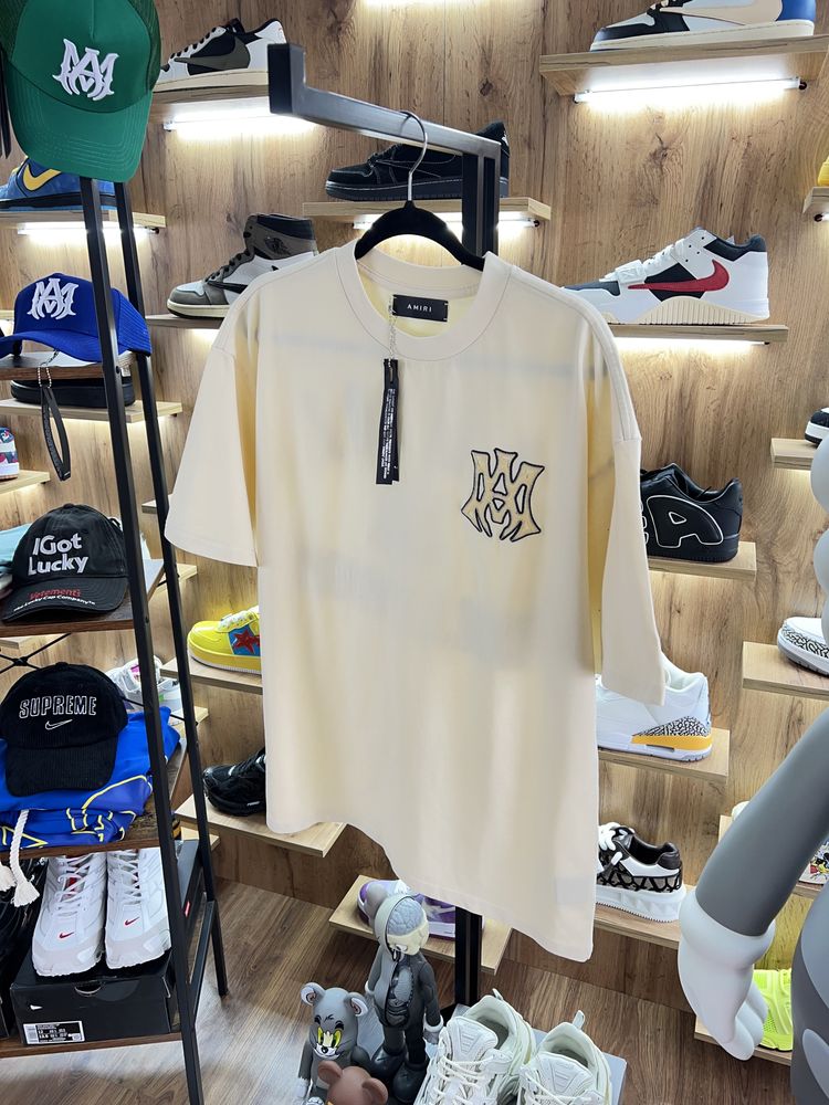 Футболка Amiri Logo SS 25 Beige Logo