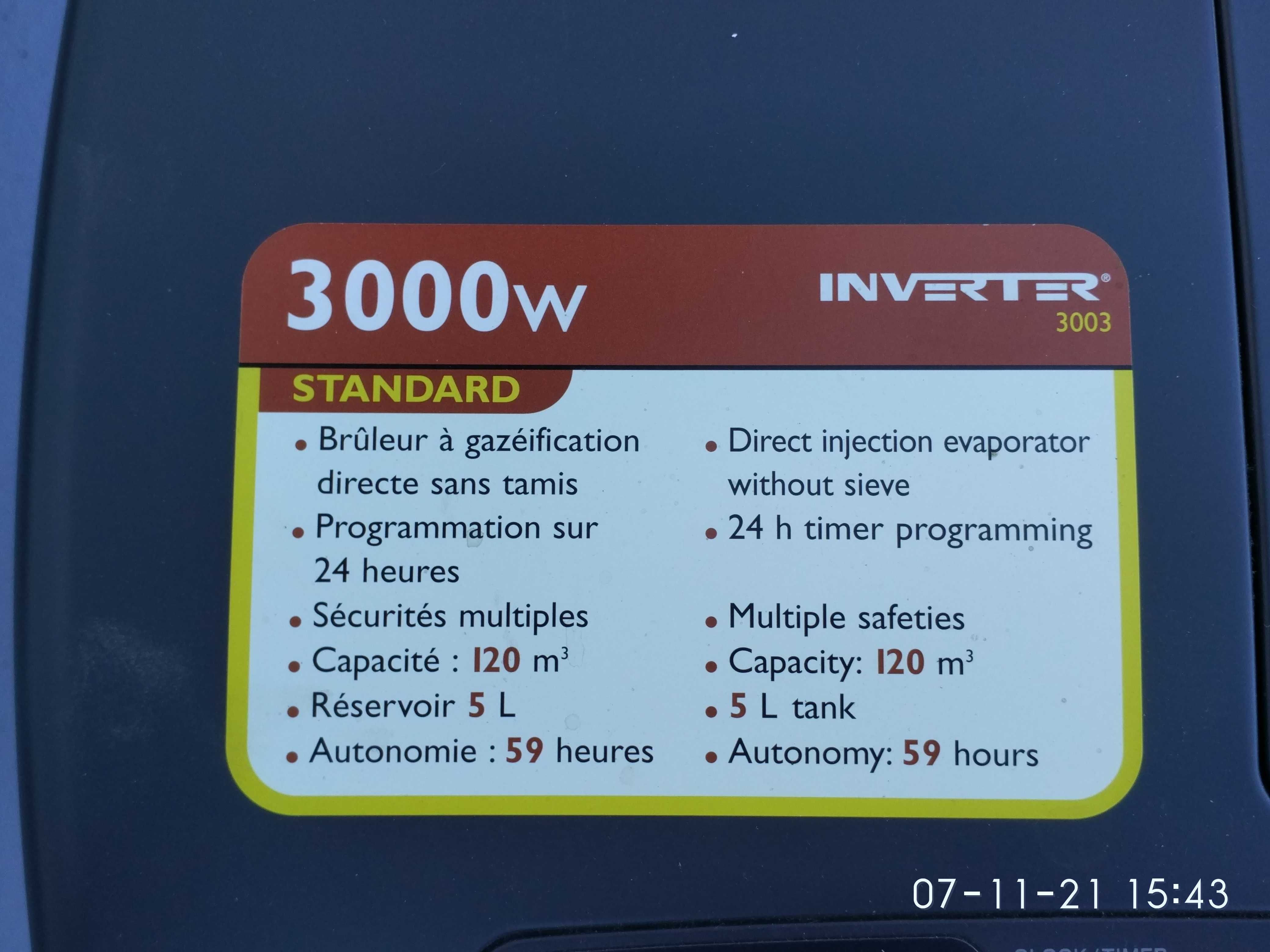 Aquecedor Eléctrico portátil - INVERTER 3000W