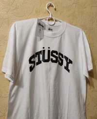 Біла футболка Stussy Block Sport Pigment Dyed Tee Logo унісекс Стусси