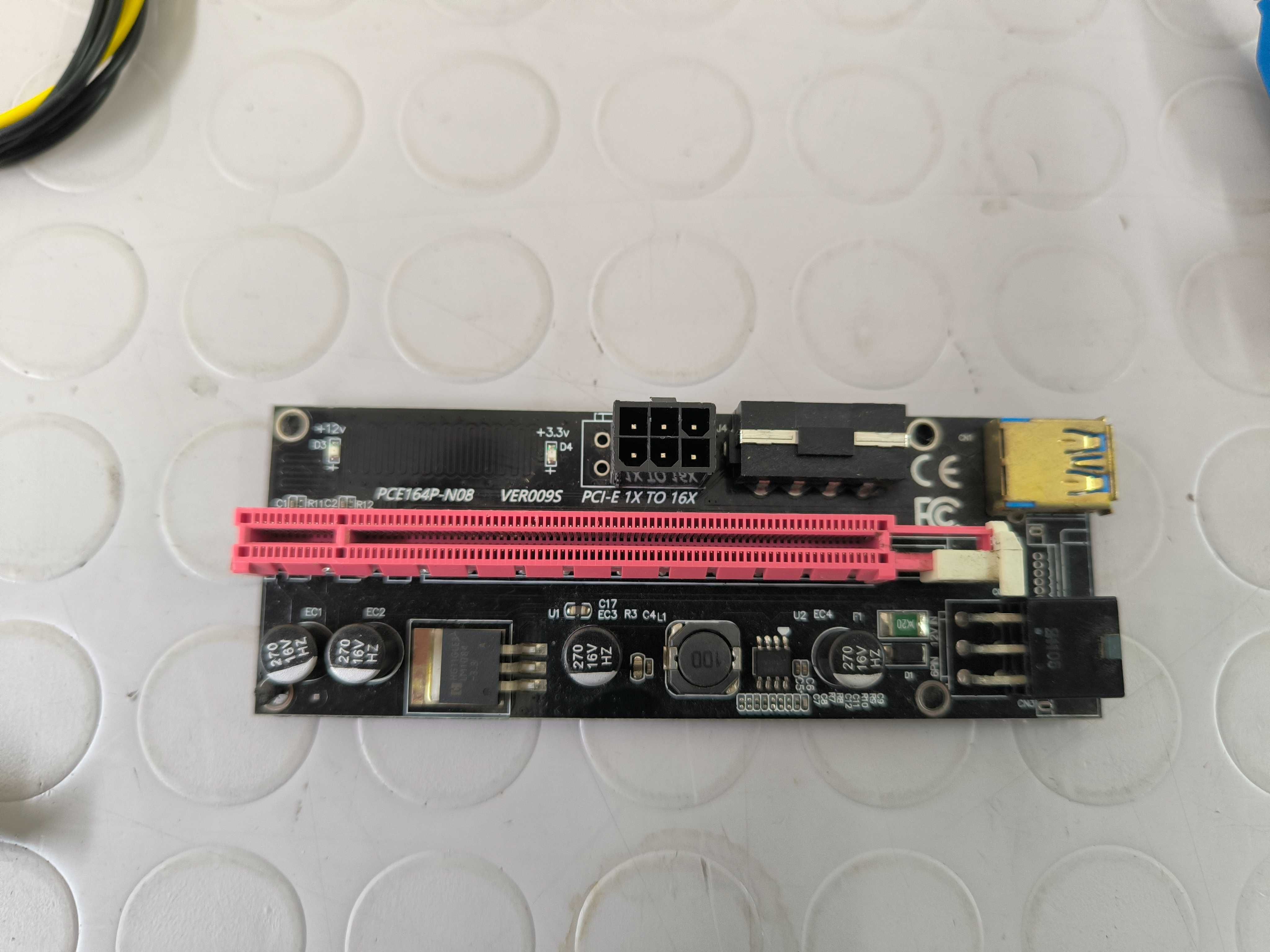 PCE164P-N08 VER009S Pci-e X1 Riser X16 6 pinos para VGA