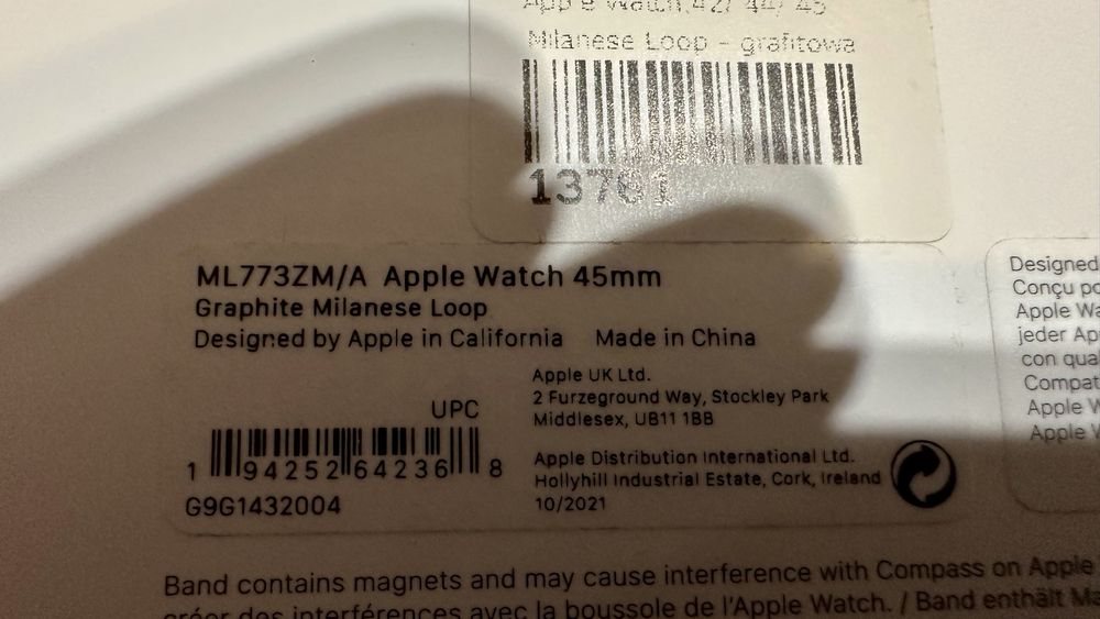 Oryginalna bransoleta mediolańska do Apple Watch - kolor grafitowy