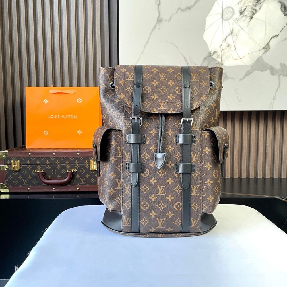 Рюкзак Louis Vuitton christopher коричневый мужской оригинал кожаный