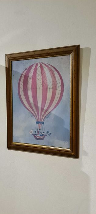 Quadro Antigo Balão de ar quente