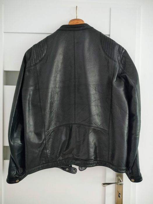 Bomber jacket, ramoneska męska Trussardi Jeans, skóra jagnięca